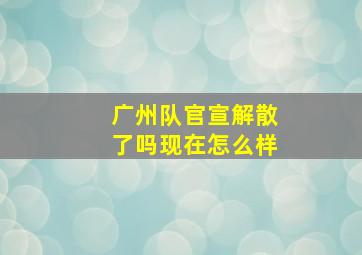 广州队官宣解散了吗现在怎么样