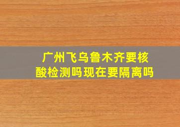 广州飞乌鲁木齐要核酸检测吗现在要隔离吗