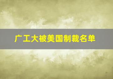 广工大被美国制裁名单