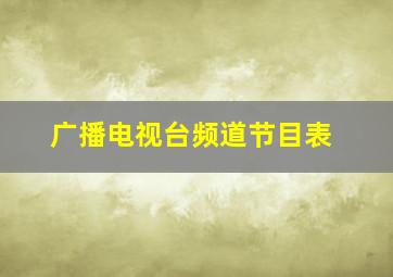 广播电视台频道节目表