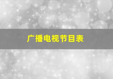 广播电视节目表