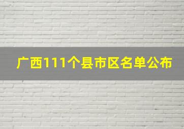 广西111个县市区名单公布