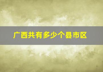 广西共有多少个县市区