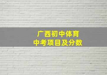 广西初中体育中考项目及分数