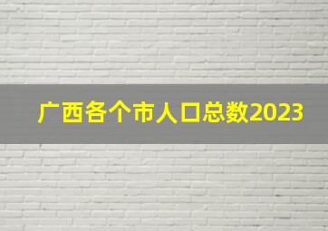 广西各个市人口总数2023