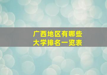 广西地区有哪些大学排名一览表