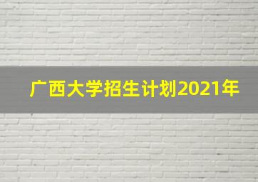 广西大学招生计划2021年