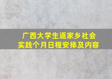 广西大学生返家乡社会实践个月日程安排及内容