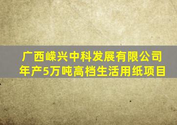 广西嵘兴中科发展有限公司年产5万吨高档生活用纸项目