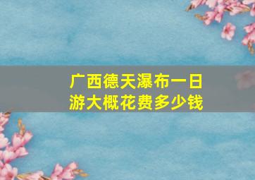 广西德天瀑布一日游大概花费多少钱