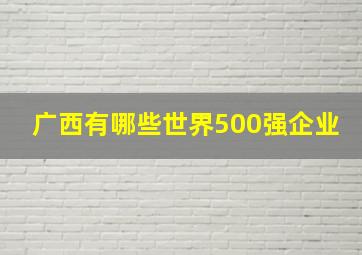 广西有哪些世界500强企业