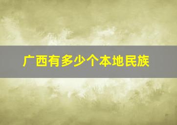 广西有多少个本地民族