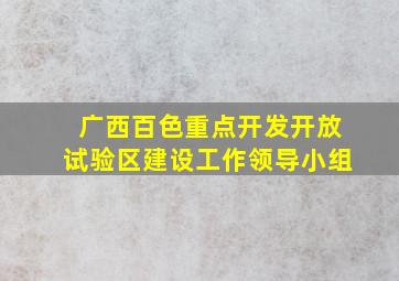 广西百色重点开发开放试验区建设工作领导小组