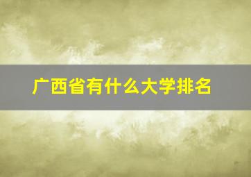 广西省有什么大学排名