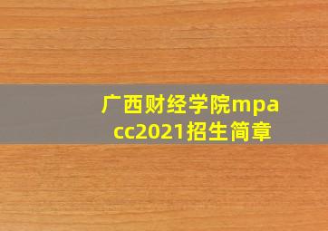 广西财经学院mpacc2021招生简章