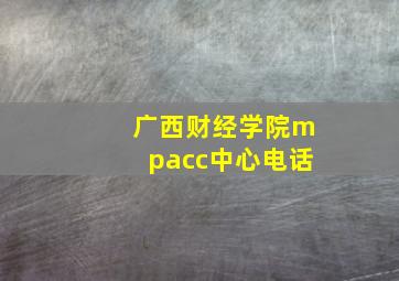 广西财经学院mpacc中心电话