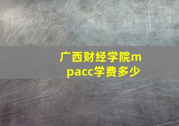 广西财经学院mpacc学费多少