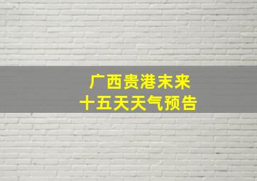 广西贵港末来十五天天气预告