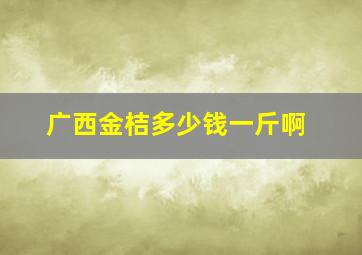 广西金桔多少钱一斤啊