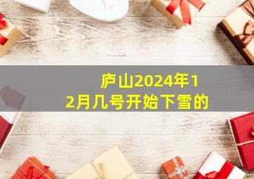 庐山2024年12月几号开始下雪的