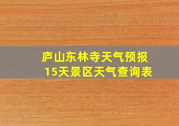 庐山东林寺天气预报15天景区天气查询表