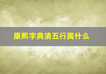 康熙字典清五行属什么