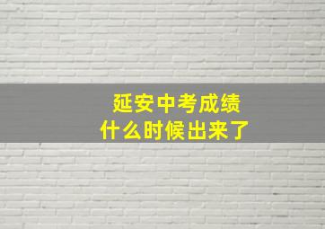 延安中考成绩什么时候出来了