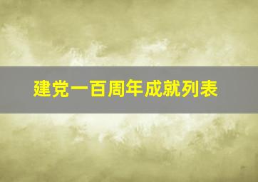 建党一百周年成就列表