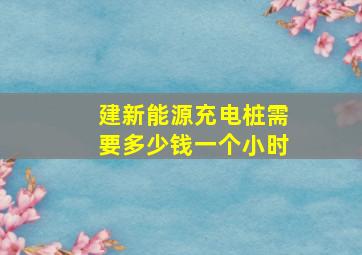 建新能源充电桩需要多少钱一个小时