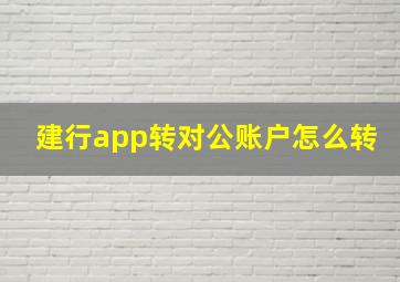 建行app转对公账户怎么转