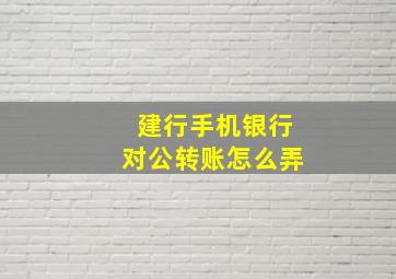 建行手机银行对公转账怎么弄