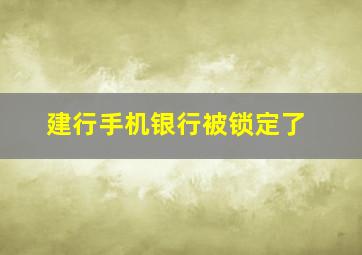 建行手机银行被锁定了