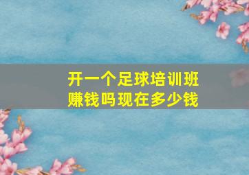 开一个足球培训班赚钱吗现在多少钱