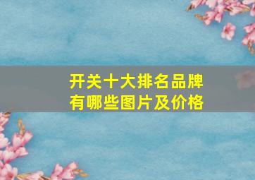 开关十大排名品牌有哪些图片及价格