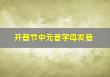 开音节中元音字母发音