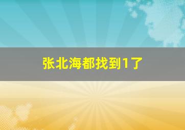 张北海都找到1了