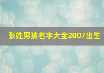 张姓男孩名字大全2007出生