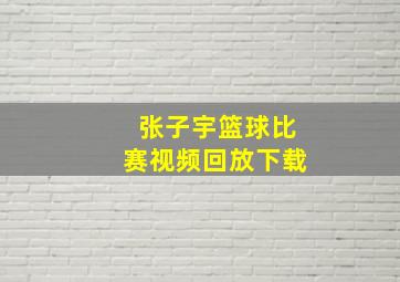 张子宇篮球比赛视频回放下载