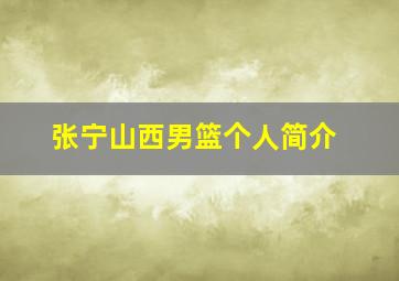 张宁山西男篮个人简介