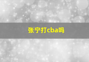 张宁打cba吗