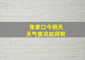 张家口今明天天气情况如何啊