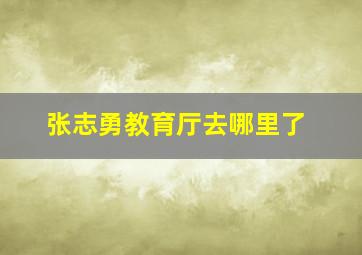 张志勇教育厅去哪里了