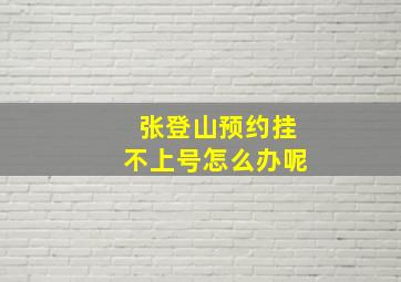 张登山预约挂不上号怎么办呢