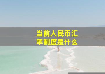 当前人民币汇率制度是什么