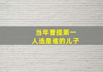 当年曹操第一人选是谁的儿子