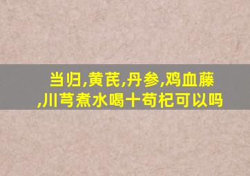 当归,黄芪,丹参,鸡血藤,川芎煮水喝十苟杞可以吗