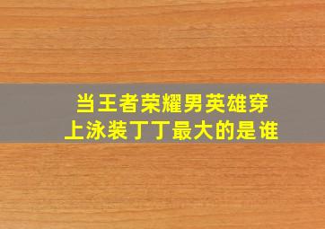 当王者荣耀男英雄穿上泳装丁丁最大的是谁