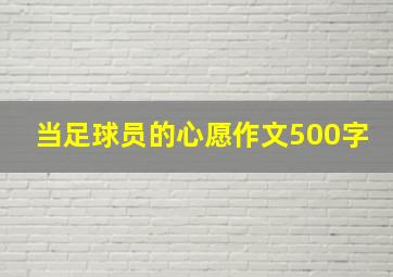 当足球员的心愿作文500字