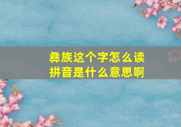 彝族这个字怎么读拼音是什么意思啊