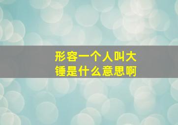 形容一个人叫大锤是什么意思啊